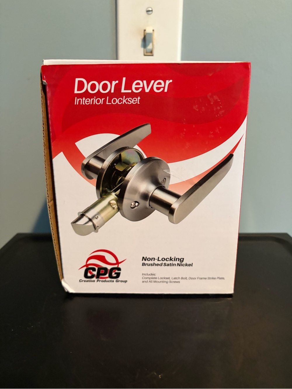 Brushed Satin Nickel Door Lever - Non-Locking Interior Lockset